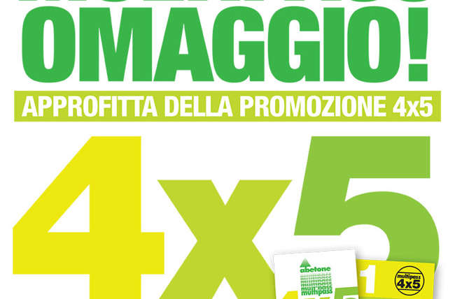 Offerta 4×5 Multipass in omaggio