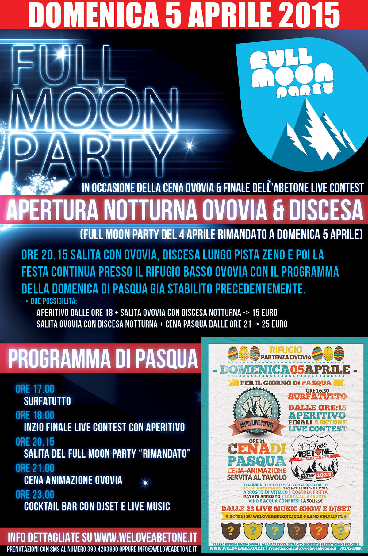 full moon party we love abetone 2015