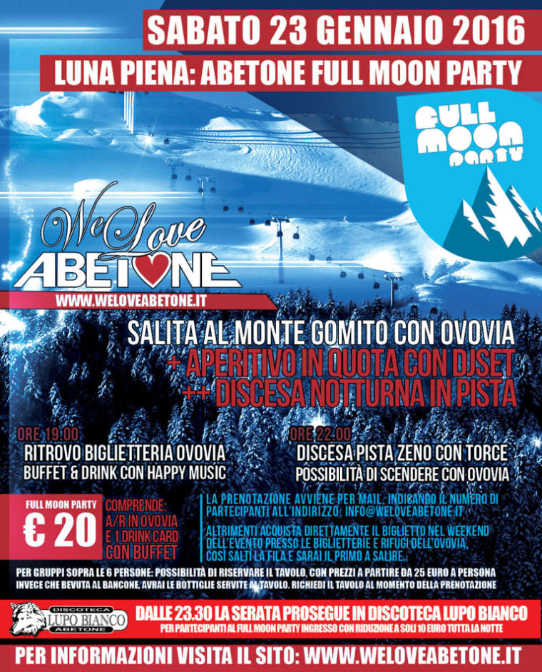 Full Moon Party | 23 Gennaio 2016