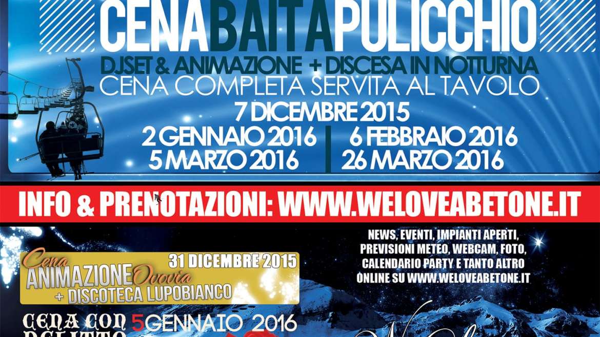 Eventi WeLoveAbetone: Stagione INVERNALE 2015/2016