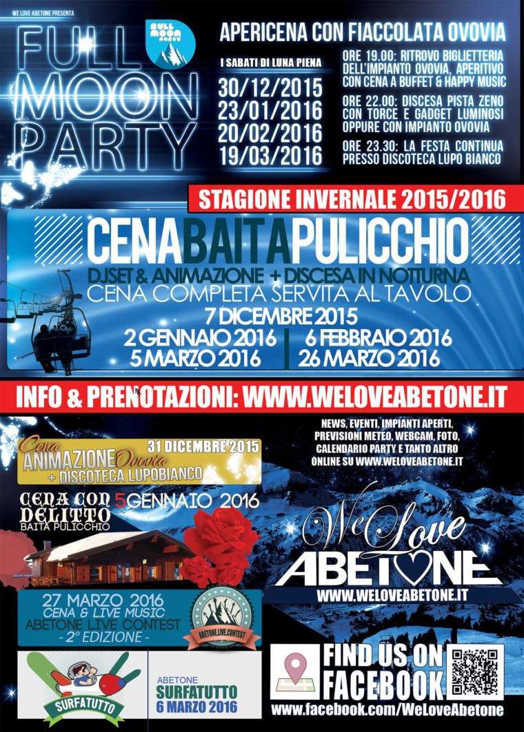 Eventi WeLoveAbetone: Stagione INVERNALE 2015/2016