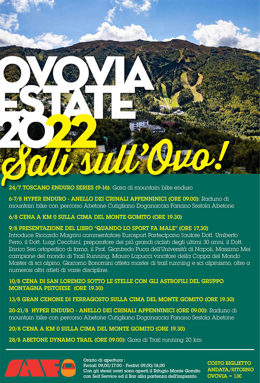 Programma estate 2022 ovovia abetone