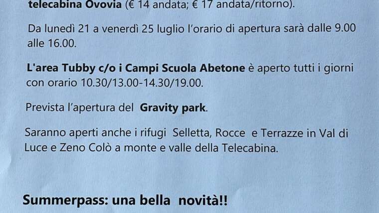 Orari fine Luglio
